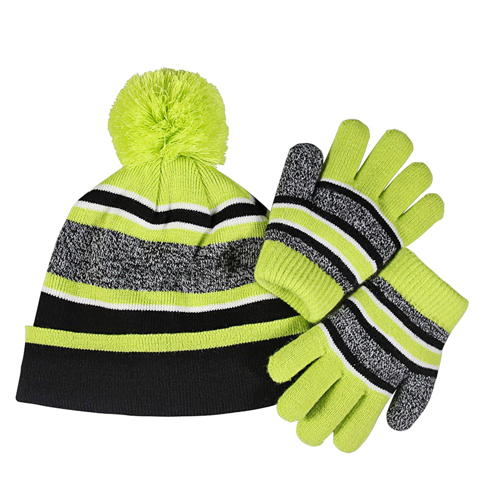 Toddler Hat 2 Piece Bonnet Gloves Set for Children Winter Set Knitting Set for Autumn and Winter Kids Boys Caps